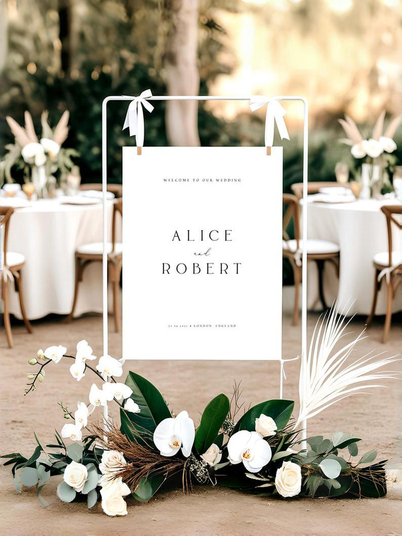 Minimalist Editable Modern Wedding Welcome Sign